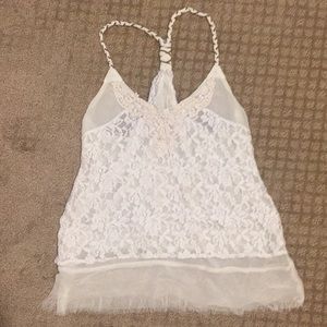 Tank top with lace.